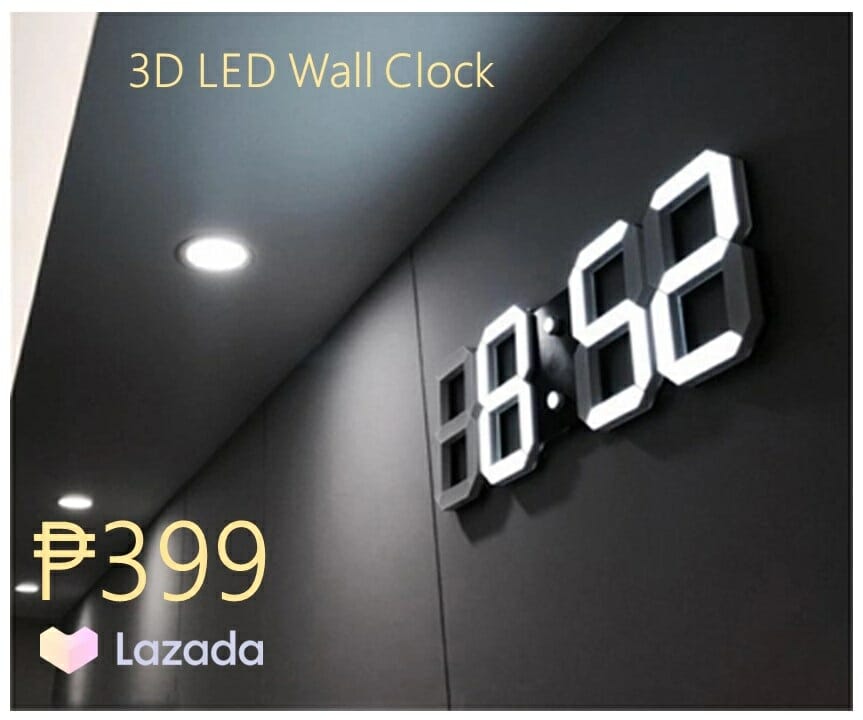 Design Lazada 3D LED Wall Clock Philippines