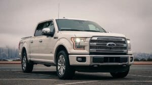 Used car Ford F150 on the road