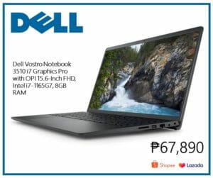 Dell Vostro 3510 i7 Graphics Pro Laptop with OPI 15.6 inch FHD, Intel i7-1165G7, 8GB RAM